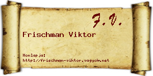 Frischman Viktor névjegykártya